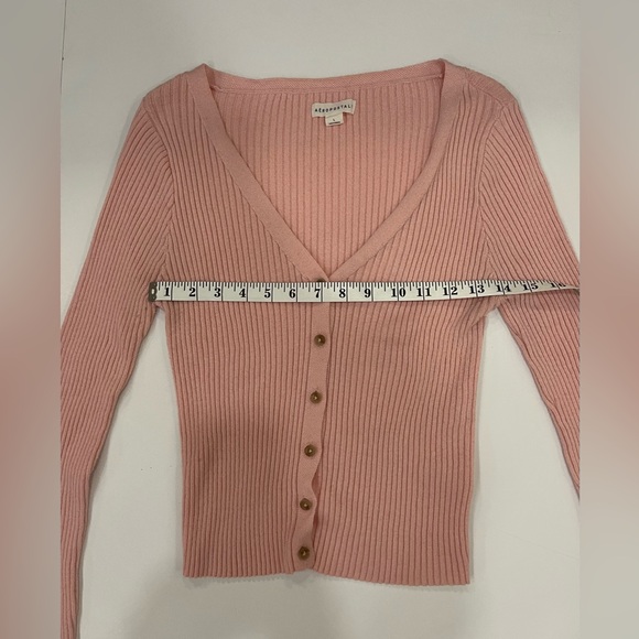 Aeropostal Long Sleeve Button Up Pink Sweater Size Large - Picture 4 of 9